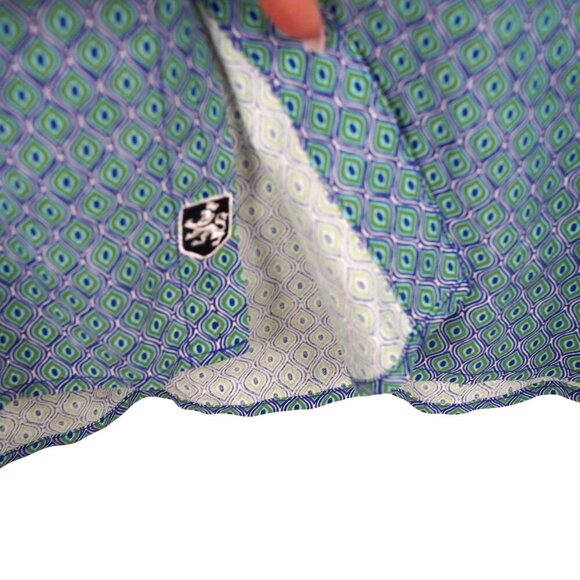 Nat Nast 100% Silk Button Down Shirt XL Blue‎ Short Sleeve Luxe Lounge - Picture 5 of 10